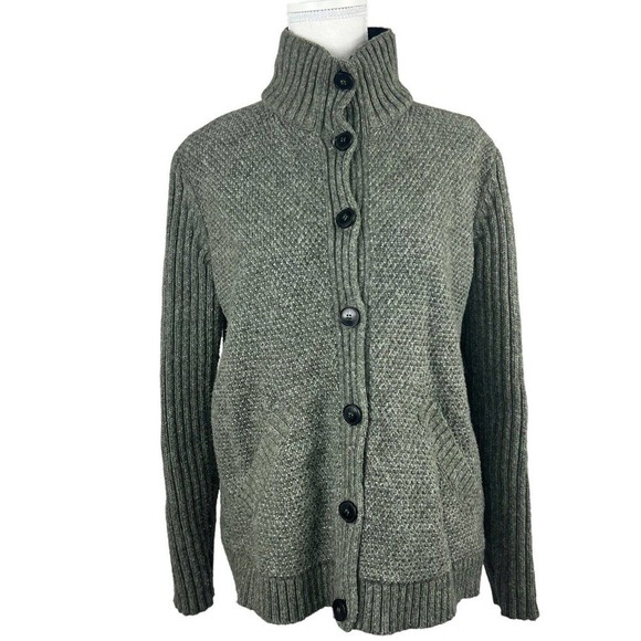 Lafayette 148 Olive Knit Cardigan Jacket Size S Wool Blend - Picture 1 of 14
